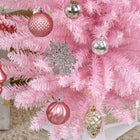 HOMCOM - Sapin de Noël artificiel 6' mince - décoration de fête - rose-Matériaux : PVC, plastique 