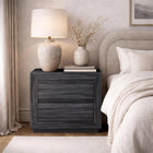 Manhattan Comfort - Table de nuit contemporaine Soren 26" à 2 tiroirs - Gris charbon-Table de nuit moderne avec tiroirs sans poignées pour une esthétique épurée et minimaliste