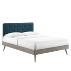 Modway - Bridgette Bois Lit plateforme jumelle avec pieds écartés - Gris Azur-Cadre de lit à plateforme jumelée