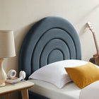 Modway - Solana Arqué Performance Velvet Lit à plateforme jumelle, Cadet Blue-Rembourrage en mousse dense