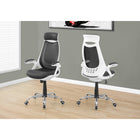 Monarch Specialties - 7269 Chaise De Bureau Dossier Haute Exec  - Blanc/Meche Gris-Garantie limitée de 5 ans pour les défauts de fabrication, pièces uniquement