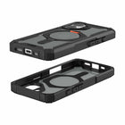 UAG - Coque Plasma XTE robuste avec MagSafe pour iPhone 16 - Noire/Orange-Compatible avec la recharge sans fil de la plupart des chargeurs sans fil tiers