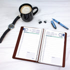 Blueline - 2026 Agenda quotidien reliure spirale - 8 po x 5 po - Bourgnogne - Bilingue-50 % de papier recyclé post-consommation