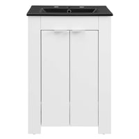 Modway - Maybelle 24" Vanette de salle de bain - Blanc Noir-Vanité de salle de bain moderne