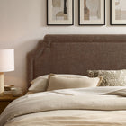 Modway - Magnolia Tissu rembourré Tête de lit Queen size - Moka-Silhouette festonnée
