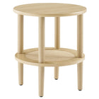 Modway - Torus Manche Table d’appoint - Chêne-Conception ronde, à deux niveaux