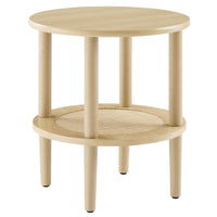 Modway - Torus Manche Table d’appoint - Chêne-Conception ronde, à deux niveaux