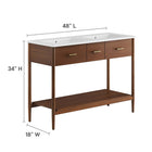 Modway - Zaire 48" Meuble de salle de bain à double lavabo - Blanc noyer-Tiroir du milieu spacieux