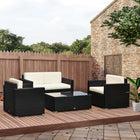 Outsunny - Ensemble de meubles de patio de 4 pièces, blanc crème-Coussins à fermeture éclair remplis de mousse rembourrée de 4 po pour un confort et une relaxation optimale