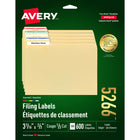 Avery – Étiquettes pour dossiers TrueBlock laser et jet d’encre – 3 7/16 po x 2/3 po – paquet de 600 (05266)-Permanent, rectangulaire, étiquette coupée 1/3