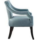 Modway - Harken Performance Velvet Chaise d’accent - Bleu clair-Pattes en bois de bouleau écartées
