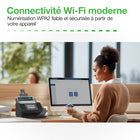 Epson - Scanneur de documents couleur recto verso sans fil WorkForce ES-590W-Numérisation Wi-Fi moderne - connectivité sans fil intégrée pour offrir des numérisations rapides, fiables et sécurisées WPA2 depuis un ordinateur ou un appareil mobile