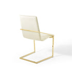 Modway - Pitch Performance Velvet Fauteuil à manger Ensemble de 2 - Ivoire d’or-Capsules de pied non marquées