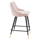 Modway - Adorn Performance Velvet Tabouret de comptoir - Rose-Jambes noires effilées