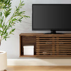 Modway - Render Fixation murale de 46 po Meuble téléviseur multimédia, Noyer-Meuble de télévision moderne pour téléviseurs jusqu’à 50 po
