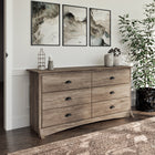 Prepac – Commode à 6 tiroirs Salt Spring, gris délavé-Les côtés des tiroirs en pin massif et ses façades robustes en MDF offrent une durabilité accrue