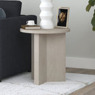 Hudson&Canal - Table d'appoint ronde Anders de 50 cm de largeur, , blanc aulne-Finition en blanc aulne aspect bois