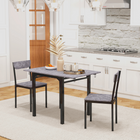 HOMCOM - Ensemble de salle à manger 3 pièces avec table pliante à abattant - gris clair-Le plateau de la table peut être agrandi ou rétracté selon vos besoins