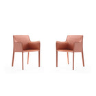 Manhattan Comfort - Lot de 2 fauteuils de salle à manger modernes Paris 55 cm, revêtement similicuir, coloris argile-Chaise de salle à manger moderne parfaite pour la salle à manger et le bureau à domicile Lot de 2