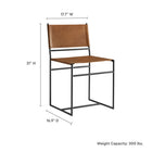 Modway - Thatcher Cuir et métal Chaise à manger - Tan-Base métallique pour luge
