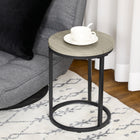 HOMCOM - Tables gigognes - gris - ensemble de 3-Le bord arrondi offre plus de sécurité 