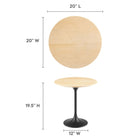 Modway - Lippa Rond de 20 po Bois Table d’appoint - Black Natural-Placage en grain de bois et plateau de table en MDF