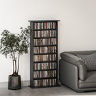 HOMCOM - Armoire de rangement média mince - noir-Assemblage simple avec pièces numérotées et instructions claires 