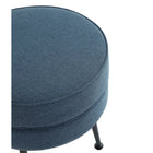 Manhattan Comfort - Bailey pouf rembourré en mélange de polyester style milieu du siècle 18,11" - bleu avec pieds noirs - lot de 2-Mesures de la hauteur des jambes : 8,66 po