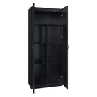 Manhattan Comfort - Placard de rangement moderne Hopkins 29,61 po à 7 étagères - Noir-Rangement spacieux dans un design élégant et peu encombrant Option d’ajouter des modules pour créer une armoire plus large