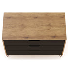 Manhattan Comfort - Rockefeller commode moderne mi-siècle 35,24" - nature et gris texturé-10