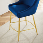 Modway - Discern Performance Velvet Tabouret de comptoir - Marine-Rembourrage en mousse dense