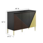 Modway - Alchemist 48" Vanité de salle de bain à un seul lavabo - Noir noir-Placage de bois de chêne