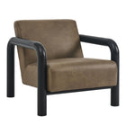 Modway - Sereno Cuir végane Chaise d’accent - Noir champignon-Chaise d’accent moderne