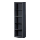 South Shore - Axess - Bibliothèque étroite 5 tablettes - Myrtille-Cette étagère sera magnifique dans votre bureau, votre salon, votre sous-sol ou votre chambre à coucher grâce à son design polyvalent. Sa découpe droite mettra en valeur votre sélection de livres et d’items décoratifs.