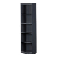 South Shore - Axess - Bibliothèque étroite 5 tablettes - Myrtille-Cette étagère sera magnifique dans votre bureau, votre salon, votre sous-sol ou votre chambre à coucher grâce à son design polyvalent. Sa découpe droite mettra en valeur votre sélection de livres et d’items décoratifs.
