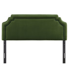 Modway - Magnolia Taille Velvet Performance Résistant aux Taches Tête de lit King Size - Vert mousse-Assemblée requise