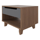 Nexera - Table de nuit Barista, 1 tiroir, Noyer & gris charbon-1 tiroir de rangement pratique pour y conserver vos effets personnels à portée de main lorsque vous êtes au lit