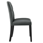 Modway - Duchess Bouton touffé Cuir végane Chaise à manger - Gris-Épingles de pied non marquées