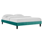 Modway - Juniper Chenal Touffé Performance Velvet Lit de plateforme complet, Sarcelle-9