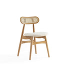 Manhattan Comfort - Lot de 4 chaises de salle à manger Colbert 44,5 cm style industriel chic, rembourrées, coloris Nature et Avoine-Assise rembourrée en polycoton tissé garnie de mousse haute densité