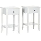 HOMCOM - Table d’appoint - blanc - lot de 2-Design simple, s’accorde parfaitement avec votre décoration intérieure 
