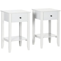 HOMCOM - Table d’appoint - blanc - lot de 2-Design simple, s’accorde parfaitement avec votre décoration intérieure 