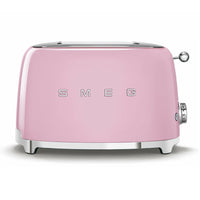 SMEG - Toasteur Rétro À 2 Tranches - Rose-6 niveaux de grillage différents pour de meilleurs résultats , fonction de décongélation , fonction de réchauffage , fonction bagel pour griller uniquement un côté de la tranche.