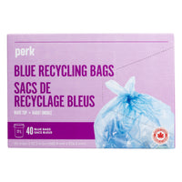 Perk  - Sacs de recyclage - 77 l - bleus - Paquet de 40-Gardez votre recyclage organisé avec ce paquet de 40 sacs de recyclage bleus de perk