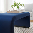 Modway - Koda Performance Velvet Ottoman de la cascade - Noir Bleu Nuit-Rembourrage en mousse dense