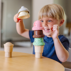 Melissa & Doug - Glace Chopper & Stack-Jeu de jeu imaginaire pour servir différentes « saveurs » sur des cornets en bois