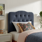 Modway - Annabel Mélange de lin premium Tête de lit jumelée, Denim-Cadre en mélange de bois