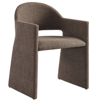 Modway - Talia Tissu rembourré Fauteuil à manger - Mocha-Tissu en tissu en tissage souple à tissage slub