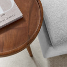 Modway - Chiro Bois rond Table d’appoint - Noyer-Glissements au pied sans marquer