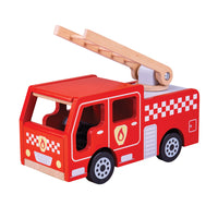Bigjigs Toys - Camion de pompiers de la ville-Stimulez le jeu imaginatif avec ce camion de pompiers urbain très détaillé